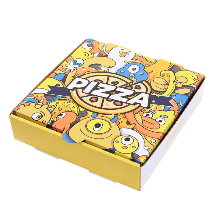 Zum Mitnehmen Wegwerfnahrungsmittelgrad-Behälter runzelten Pizza-Kasten-recyclebares Kraftpapier